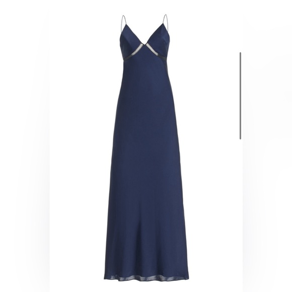 NWT Favorite Daughter Blackberry Dress in Navy Embroidered Maxi Slip Dress - Picture 15 of 16